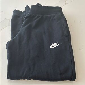 Nike Kids Black Sweatpants with White Logo